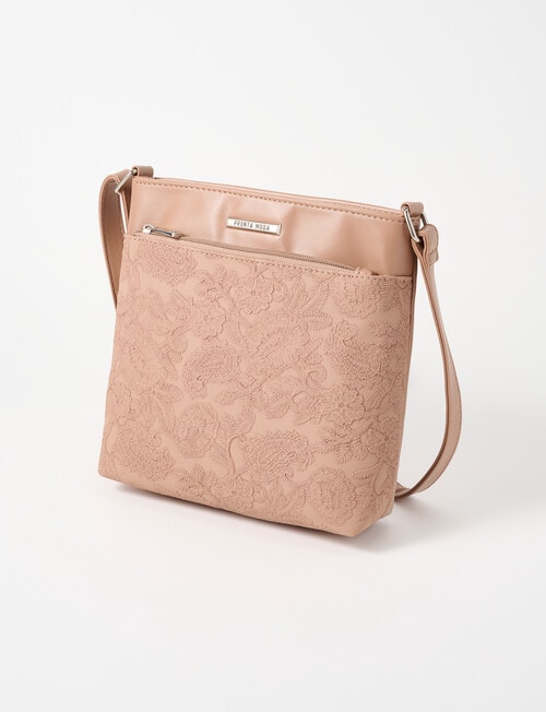 Pronta Moda Lace Embossed Crossbody Bag, Champagne product photo View 03 L