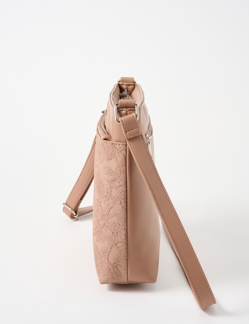 Pronta Moda Lace Embossed Crossbody Bag, Champagne product photo View 04 L
