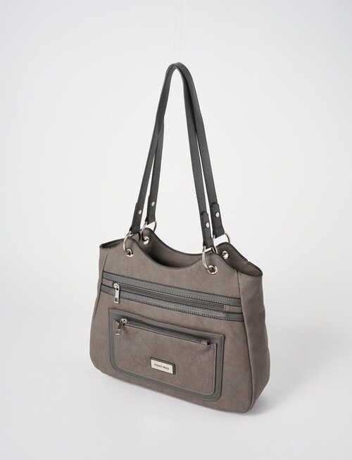 Pronta Moda Wave Tote Bag, Grey product photo View 03 L
