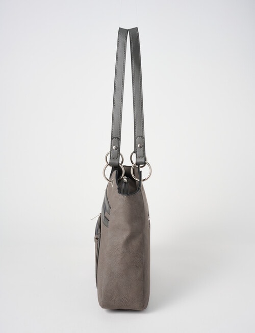 Pronta Moda Wave Tote Bag, Grey product photo View 04 L