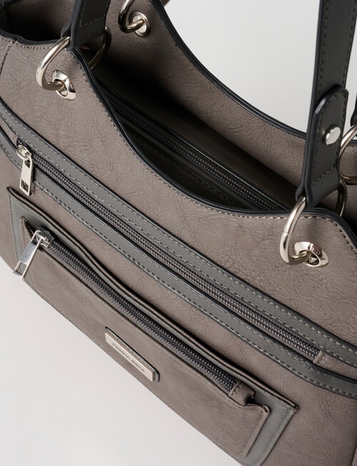 Pronta Moda Wave Tote Bag, Grey product photo View 05 L