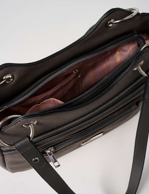 Pronta Moda Wave Tote Bag, Grey product photo View 06 L