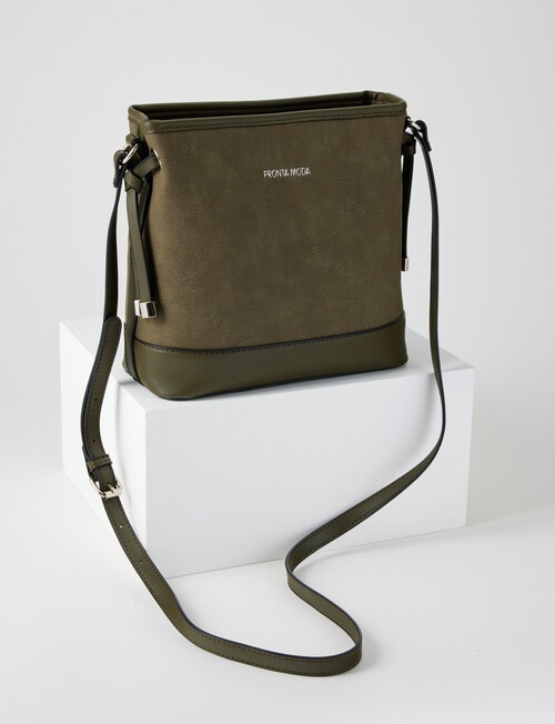 Pronta Moda Bucket Crossbody Bag, Olive product photo