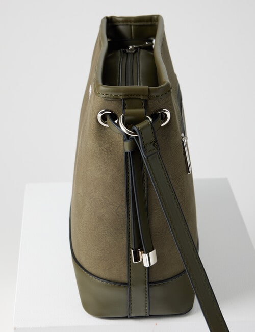 Pronta Moda Bucket Crossbody Bag, Olive product photo View 03 L
