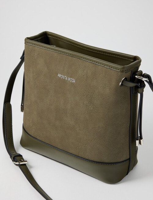 Pronta Moda Bucket Crossbody Bag, Olive product photo View 04 L