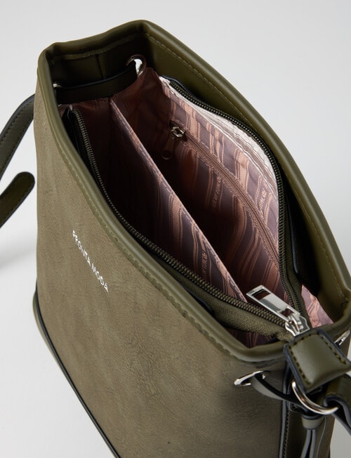 Pronta Moda Bucket Crossbody Bag, Olive product photo View 05 L