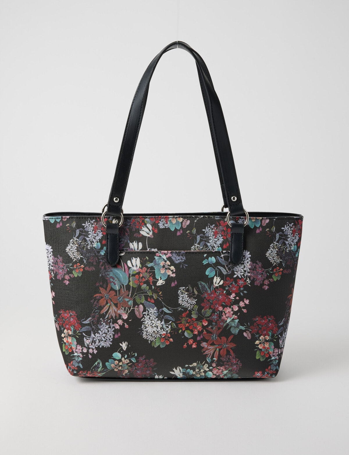 Pronta Moda Printed Tote Bag, Dark Floral Handbags