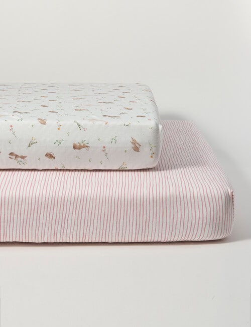 Little Bundle Cot Fitted Sheets, 2-Pack, Meadow product photo