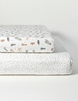 Little Bundle Cot Fitted Sheets, 2-Pack, Puppies product photo