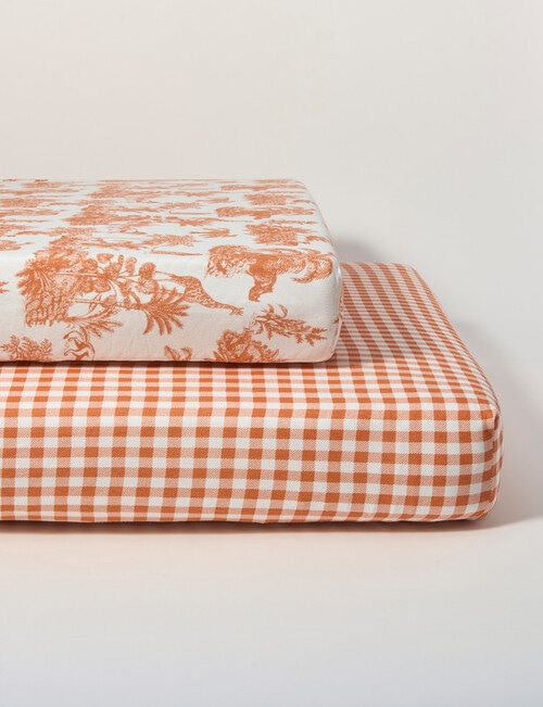 Little Bundle Cot Fitted Sheets, 2-Pack, Safari product photo