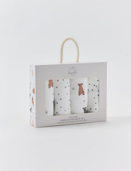Little Bundle Face Washers, 4-Pack, Puppies product photo View 03 L