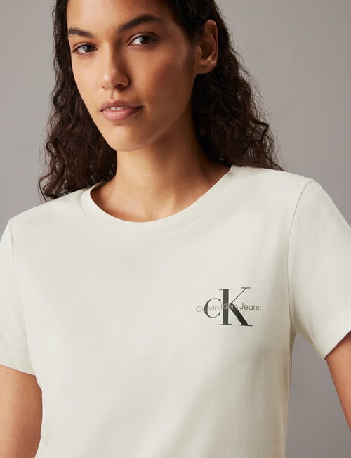 Calvin Klein Monologo Slim Tee, 2-Pack , Black and Ivory product photo View 03 L