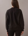 Calvin Klein Textured Monologo Crewneck Sweatshirt, Black product photo View 02 S