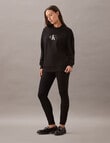 Calvin Klein Textured Monologo Crewneck Sweatshirt, Black product photo View 03 S