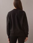 Calvin Klein Textured Monologo Crewneck Sweatshirt, Black product photo View 02 S