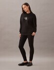 Calvin Klein Textured Monologo Crewneck Sweatshirt, Black product photo View 03 S