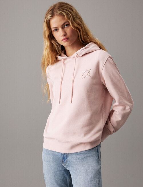 Calvin Klein Embroidered Regular Hoodie, Peach Whip product photo