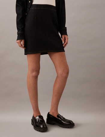 Calvin Klein Tube Mini Denim Skirt, Rinse Blue product photo