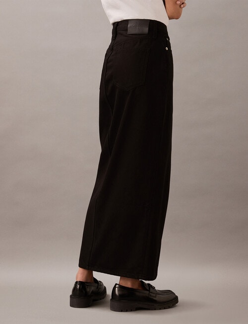 Calvin Klein Maxi Denim Skirt, Clean Black product photo View 02 L