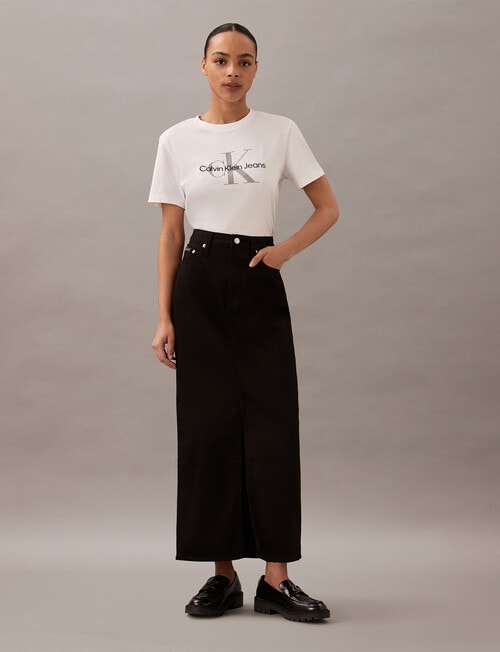 Calvin Klein Maxi Denim Skirt, Clean Black product photo View 04 L