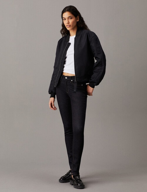 Calvin Klein Mid Rise Skinny Jean, Rinse Blue product photo View 03 L