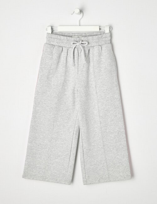 Mac & Ellie Tape Detail Wide Leg Trackpant, Grey Marle product photo