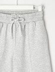 Mac & Ellie Tape Detail Wide Leg Trackpant, Grey Marle product photo View 02 S