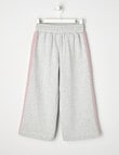 Mac & Ellie Tape Detail Wide Leg Trackpant, Grey Marle product photo View 03 S