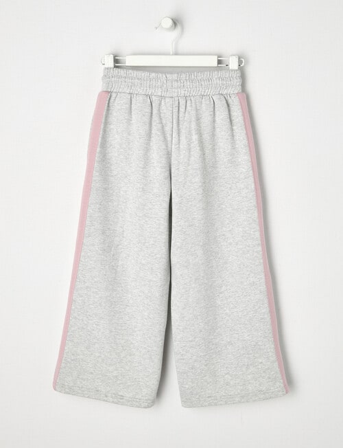 Mac & Ellie Tape Detail Wide Leg Trackpant, Grey Marle product photo View 03 L