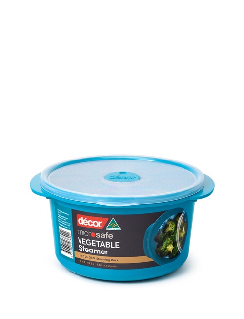 D&Eacute;COR Microsafe Round Steamer, 1.5L, Teal product photo