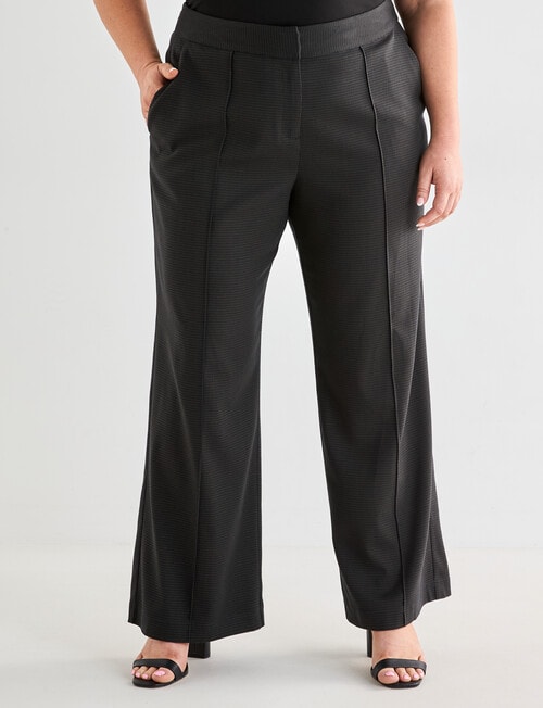 Studio Curve Collection Textured Pant, Black & Olive product photo