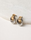 Whistle Accessories Ribbed Knot Studs, Gold & Silver Tone product photo