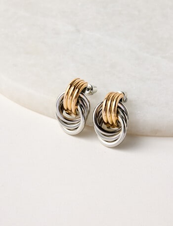 Whistle Accessories Ribbed Knot Studs, Gold & Silver Tone product photo