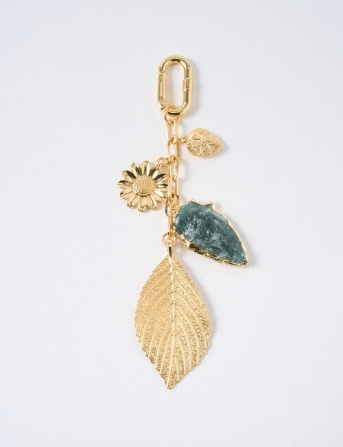 Whistle Accessories Stone Bag Charm, Gold Tone product photo