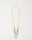 Whistle Accessories Bead Layered Necklace, Green & Gold Tone product photo