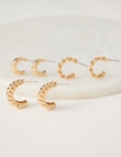 Whistle Accessories Chunky Hoop Set, 3-Pack, Gold Tone product photo