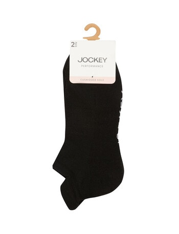 Jockey Woman Low Cut Sport Heel Tab Sock, 2-Pack, Black, 3-8 product photo
