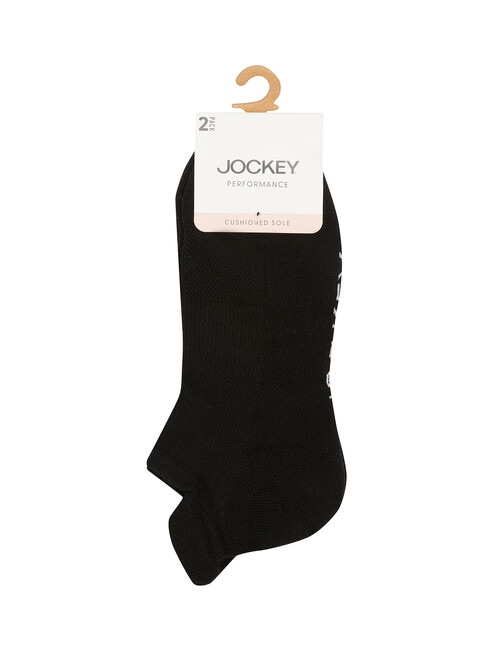 Jockey Woman Low Cut Sport Heel Tab Sock, 2-Pack, Black, 3-8 product photo