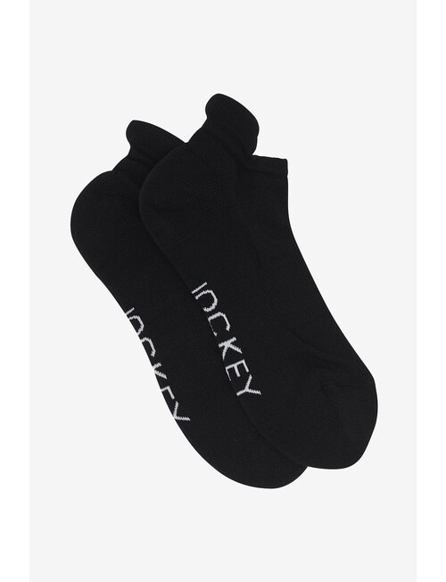 Jockey Woman Low Cut Sport Heel Tab Sock, 2-Pack, Black, 3-8 product photo View 02 L