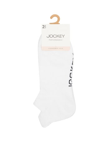 Jockey Woman Low Cut Sport Heel Tab Sock, 2-Pack, White, 3-8 product photo