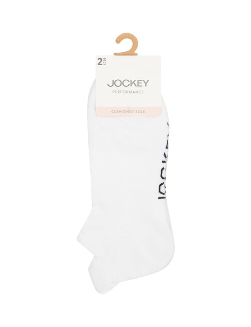 Jockey Woman Low Cut Sport Heel Tab Sock, 2-Pack, White, 3-8 product photo