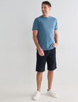 Chisel Stripes Short Sleeve Crew Tee, Teal product photo View 03 S