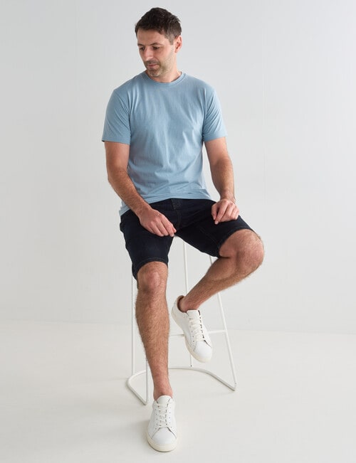 Chisel Stripes Short Sleeve Crew Tee, Light Blue product photo View 03 L