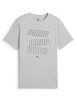 Puma Essentials Logo Short Sleeve Tee, Light Grey Heather product photo
