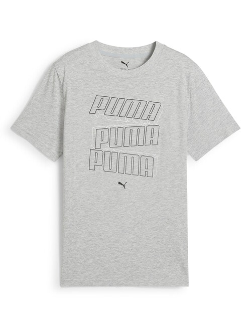 Puma Essentials Logo Short Sleeve Tee, Light Grey Heather product photo
