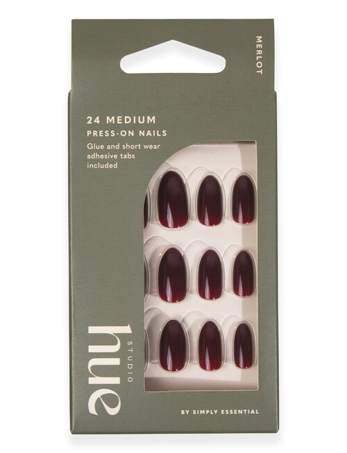 Studio Hue Press-on Nails Medium, Almond Merlot product photo