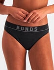 Bonds Bloody Comfy Period Undies Retro Rib Moderate Bikini Brief, Black, 8-20 product photo