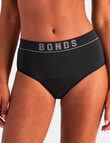 Bonds Bloody Comfy Period Undies Retro Rib Moderate Hi Hi Brief, Black, 8-20 product photo