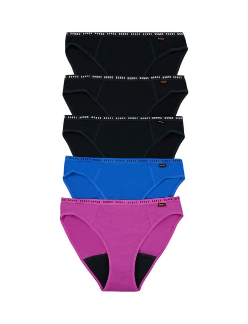 Bonds Bloody Comfy Undies Mode Bikini Brief, 5-Pack, Sequin, Axel & Black, 6-24 product photo