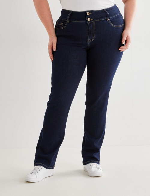 Denim Republic Curve Straight Leg Jean, Dark Rinse product photo